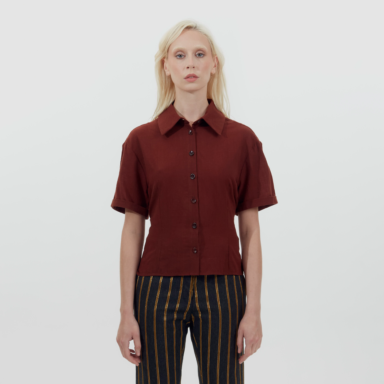 Cotton Darted Short Sleeve