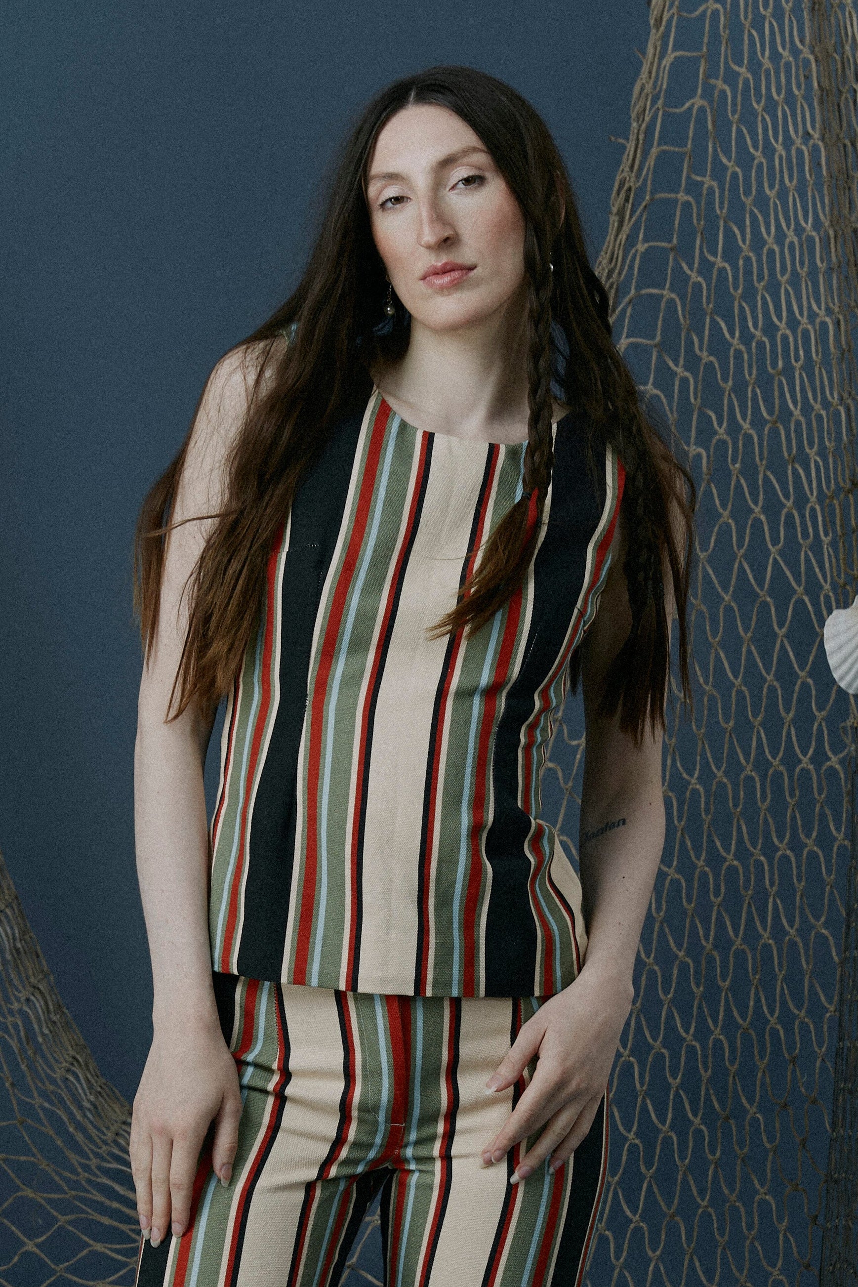 Sleeveless Striped Top