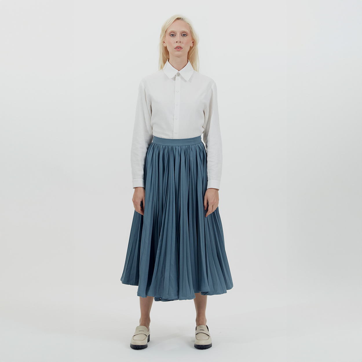 Twill Pleated Skirt