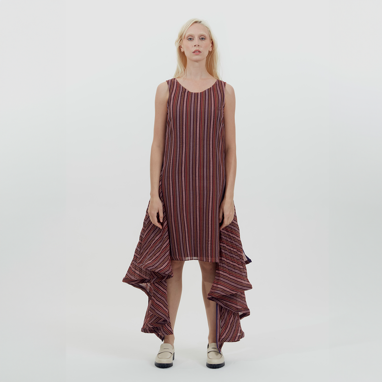 Pleated Shift Dress