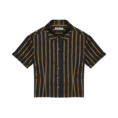 Metallic Darted Short Sleeve
