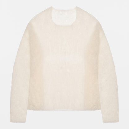 Cream Mohair Handknit Pullover