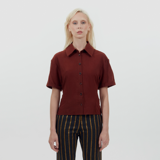 Cotton Darted Short Sleeve