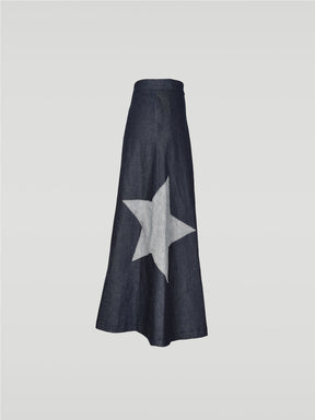 Denim Midi Star Skirt