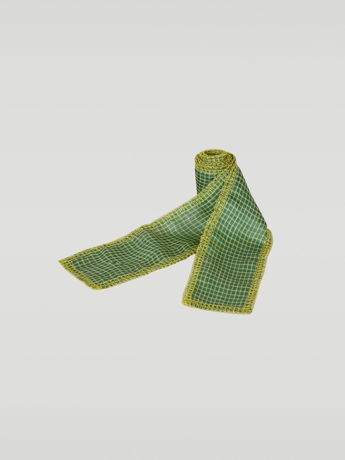 Serged Ribbon Lace - Green Plaid