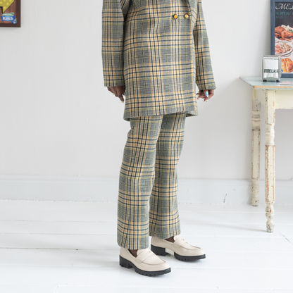 Plaid Straight Leg Pant