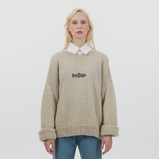 Almond Recycled Merino Pullover