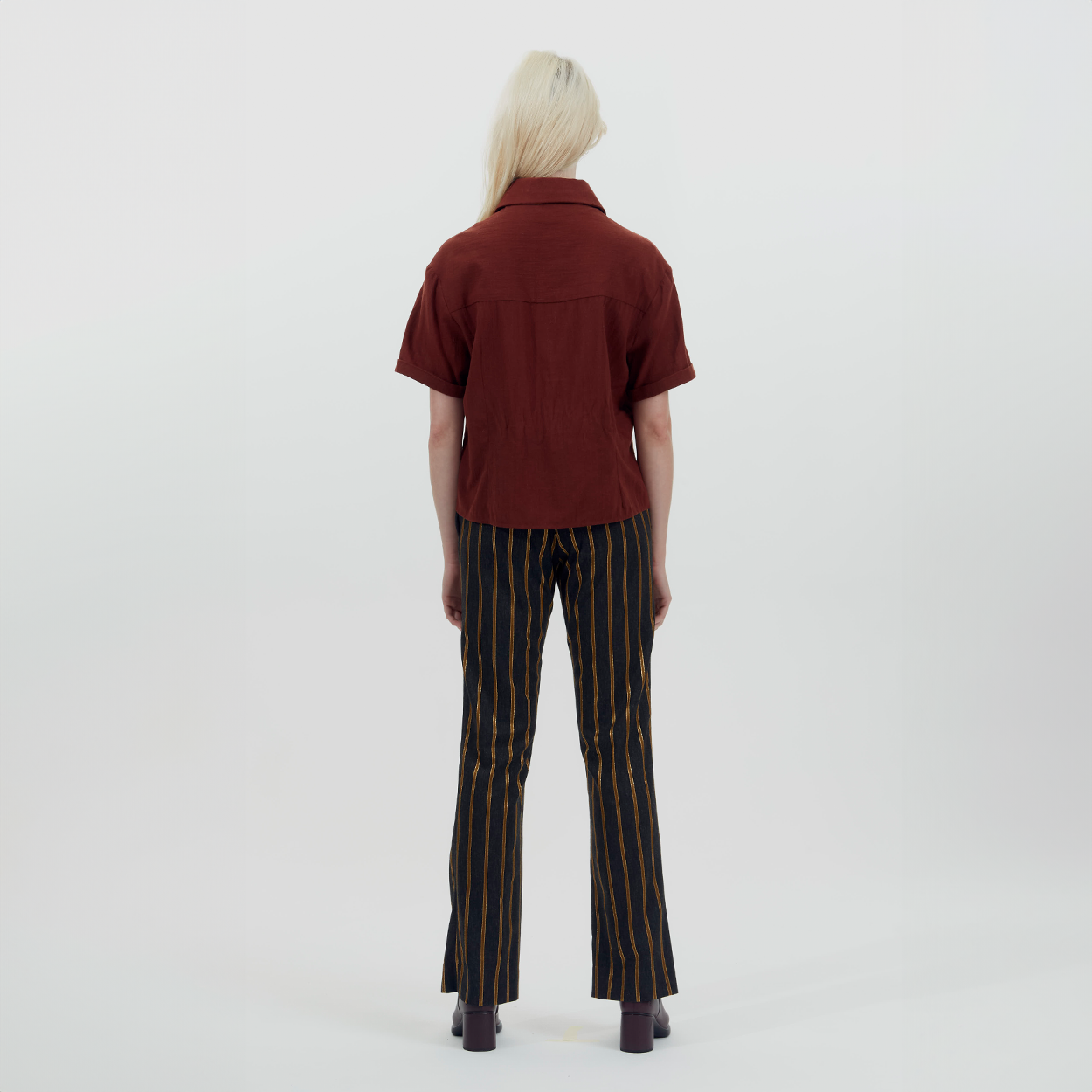 Metallic Straight Leg Pant