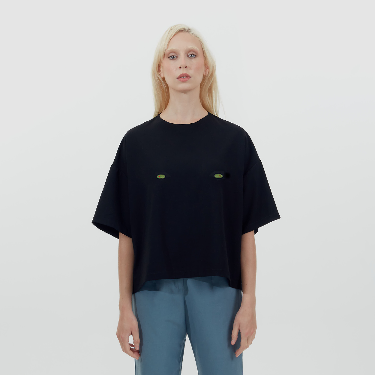 Embroidered Olive Top