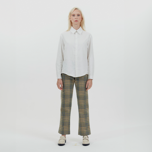 Plaid Straight Leg Pant