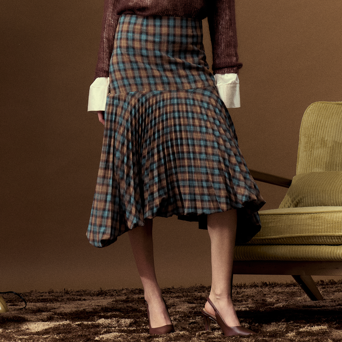Draped Midi Skirt