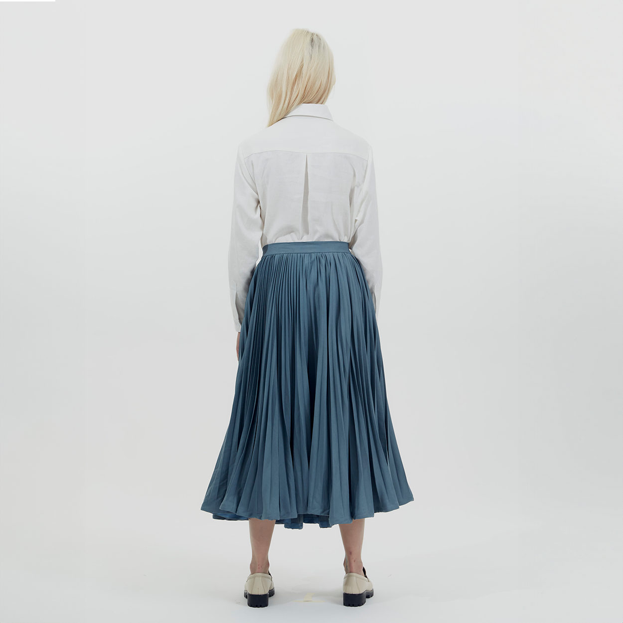 Twill Pleated Skirt