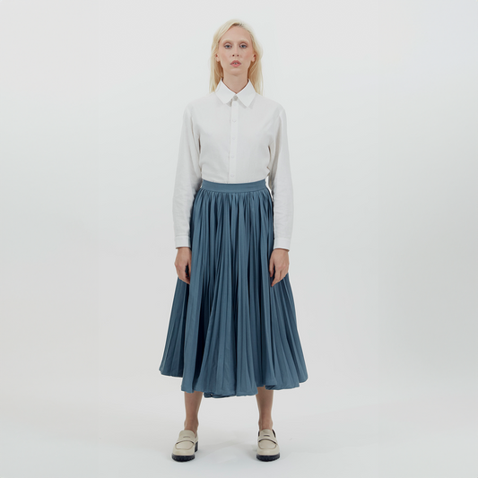 Twill Pleated Skirt