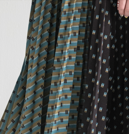 Split Pleated Midi Skirt