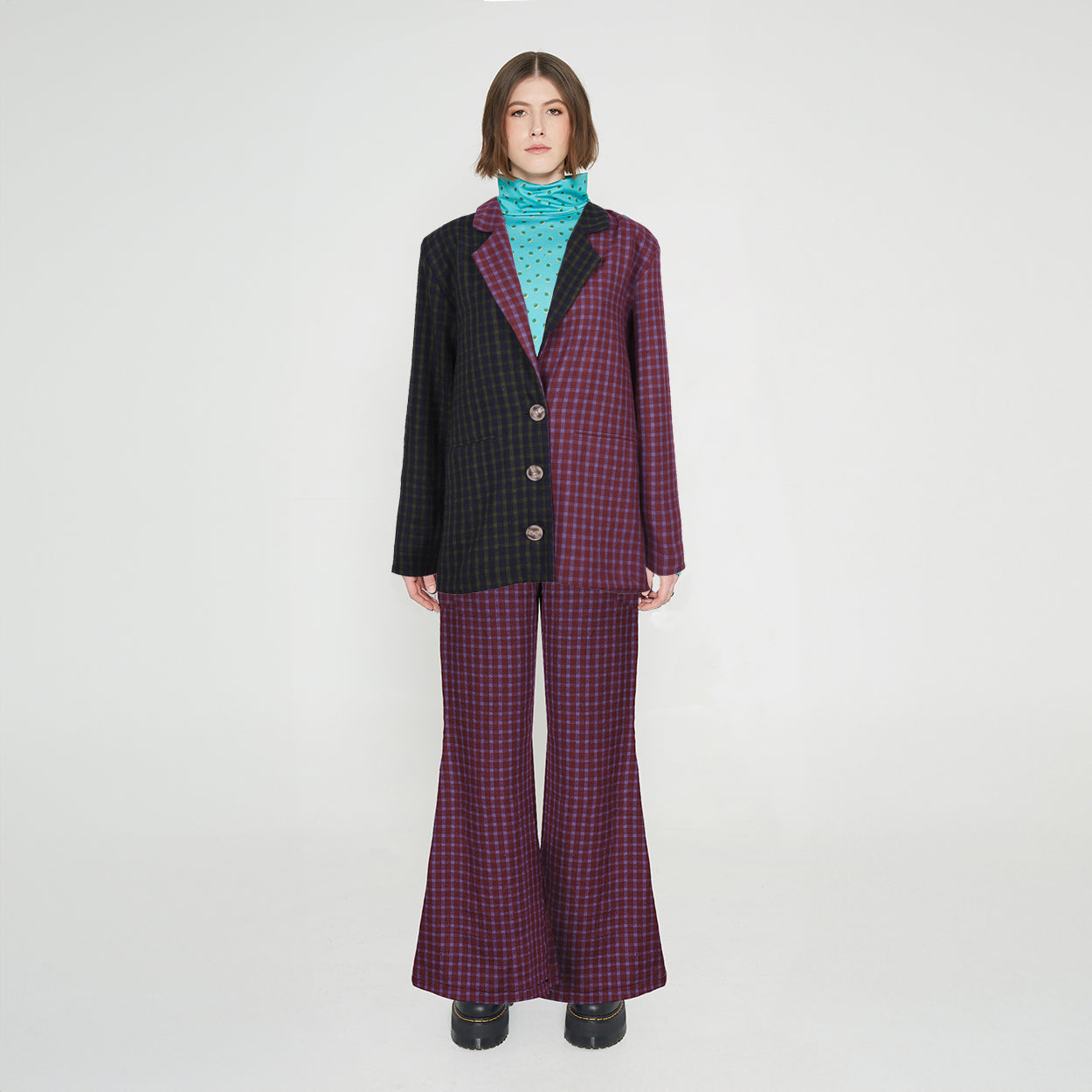 Plaid Split Jacket Melke NYC