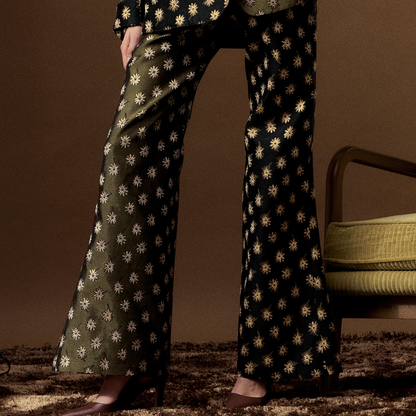 Jacquard Garden Split Pants
