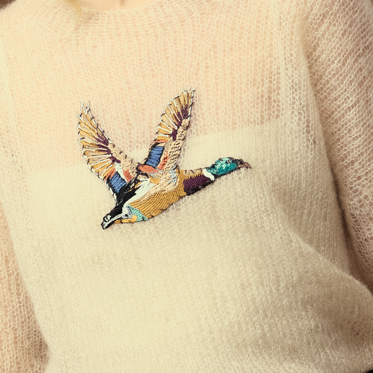 Mohair Duck Pullover - Cream