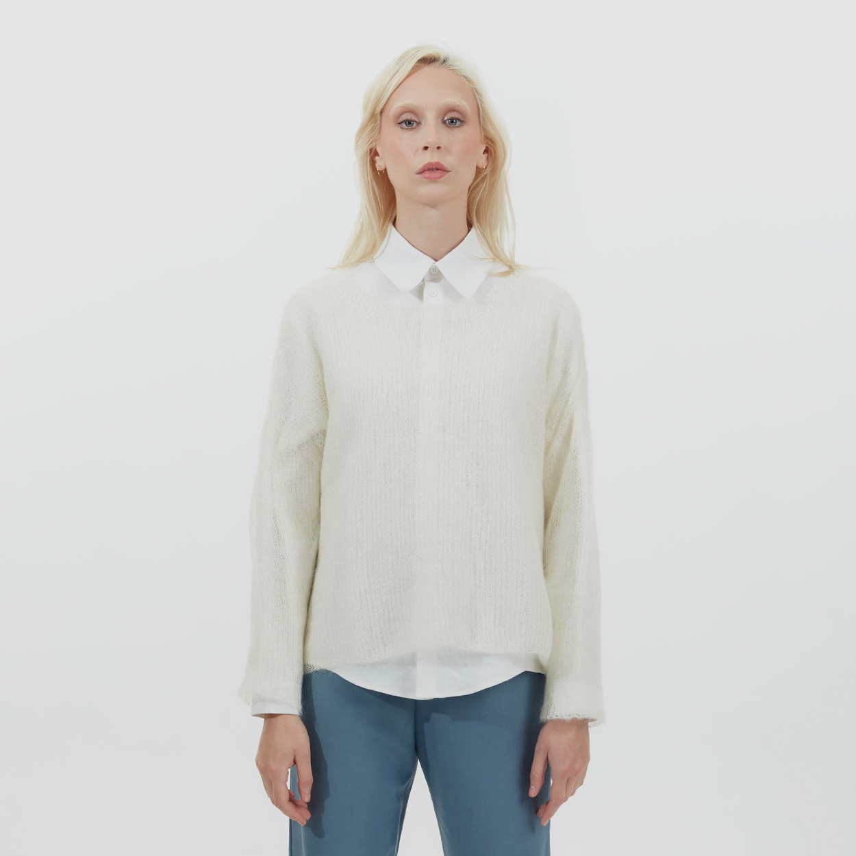 White Mohair Pullover