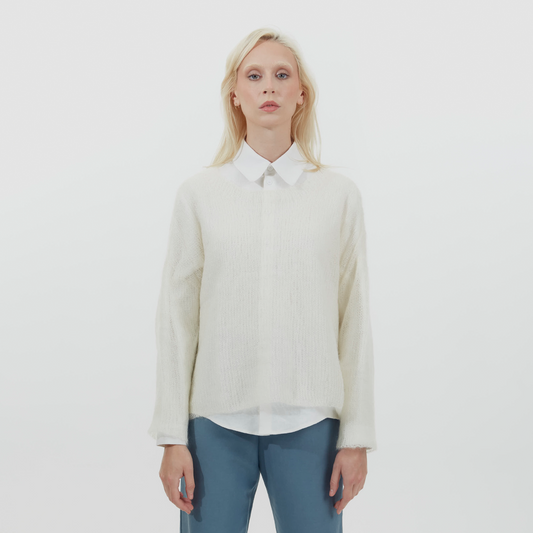 White Mohair Pullover