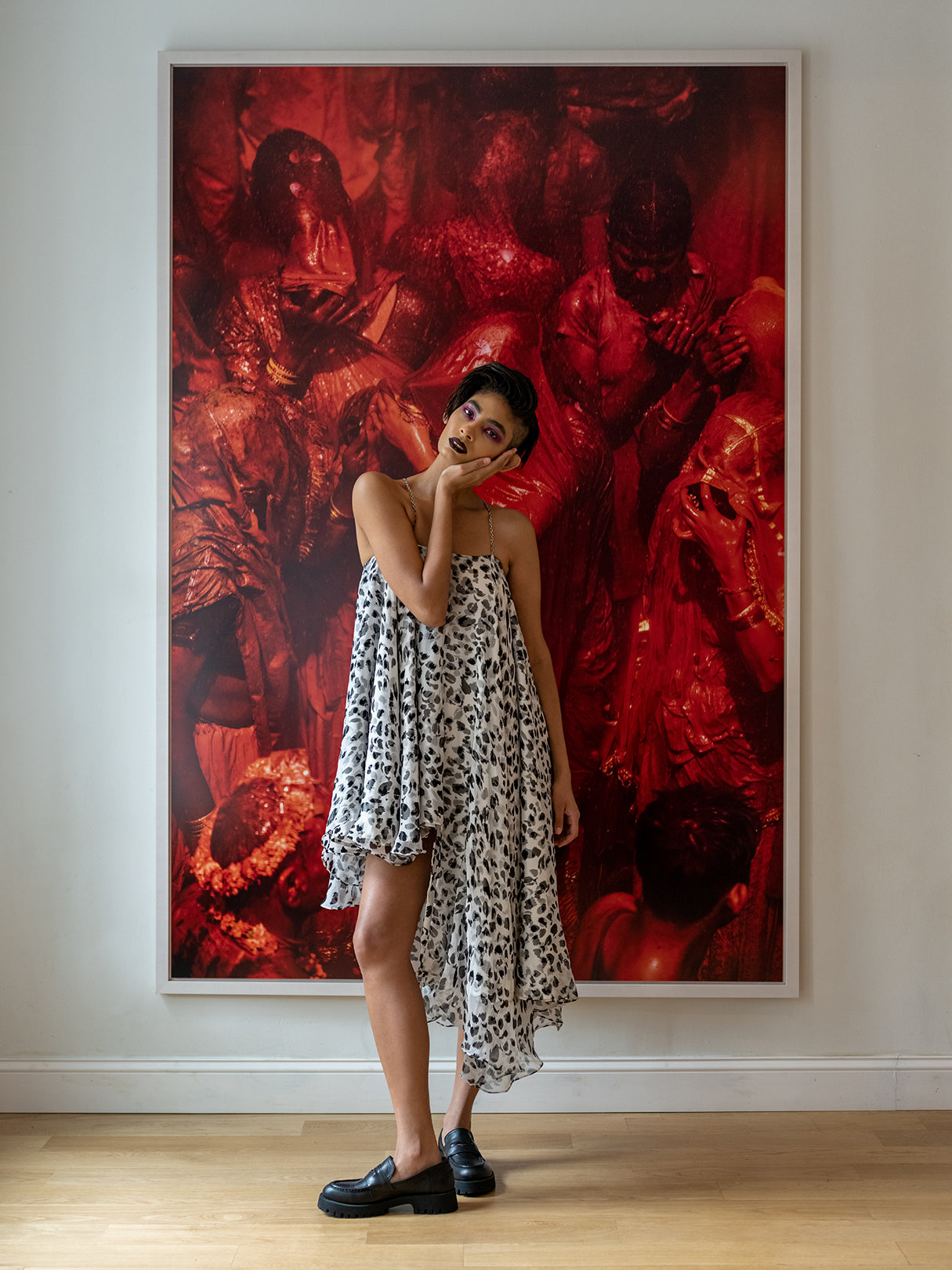 Size XS Loon Print Arrow Dress